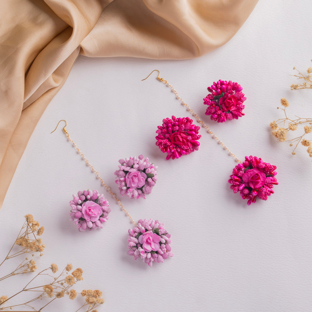 Floral Earrings & Tikka Set - FFC007