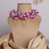 Saba Leher floral jewellery set necklace
