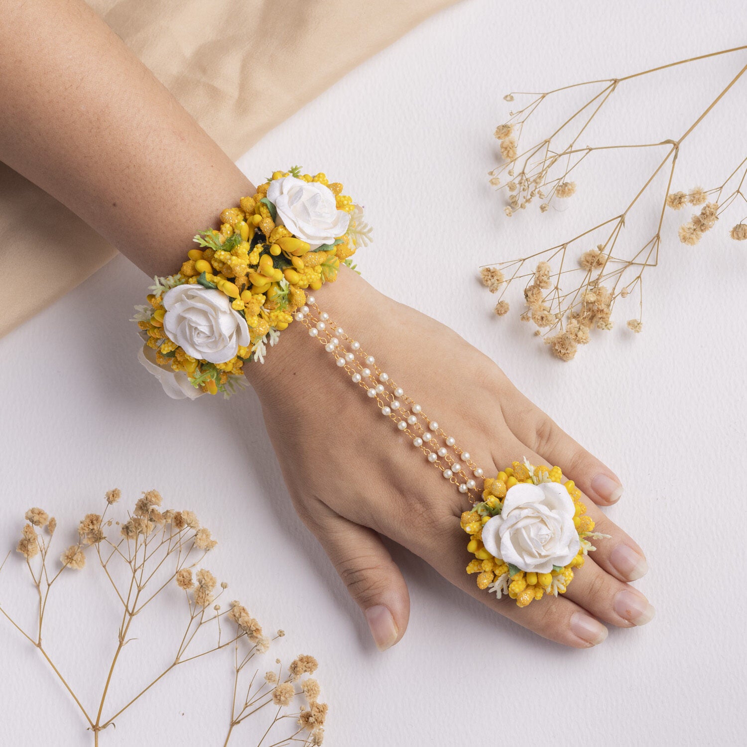 Zaid floral jewellery set hathphool