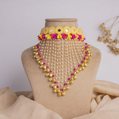 Aaena floral jewellery set necklace