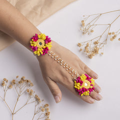 Aaena floral jewellery set hathphool