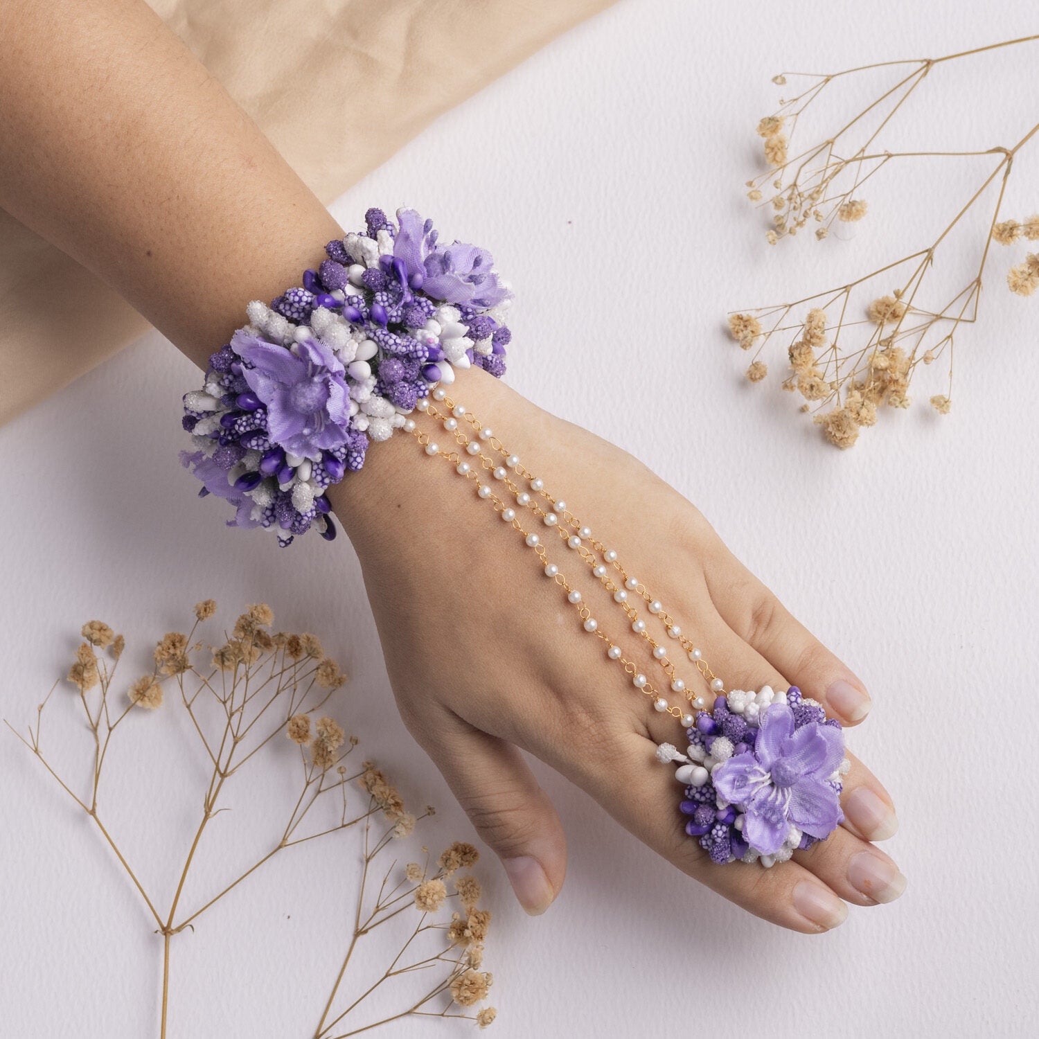Gulaab bagh floral jewellery set hathphool