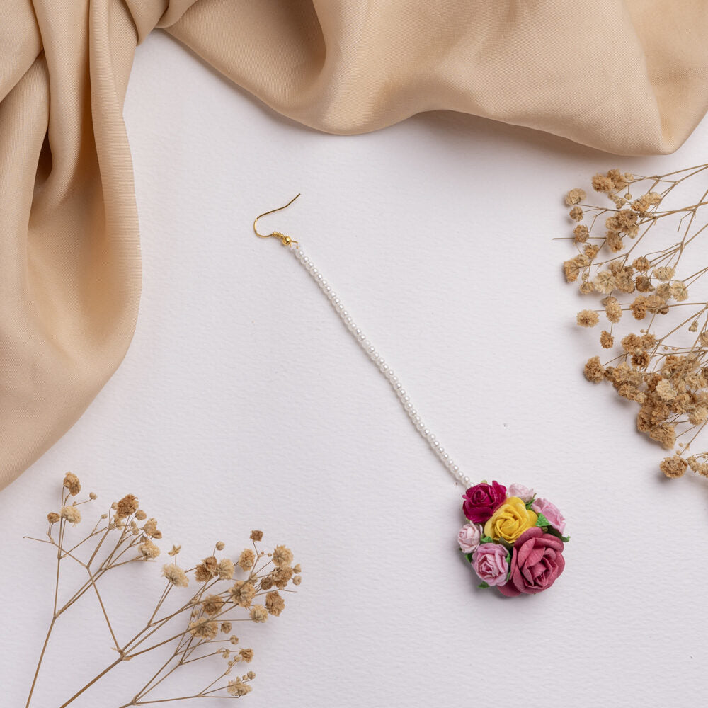 Nazakat floral jewellery set tikka