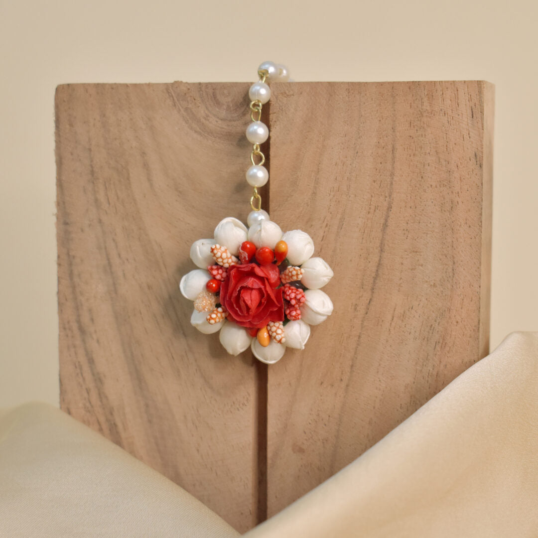 Malhar floral jewellery set tikka