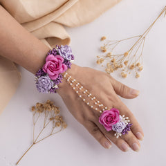 Gulaab floral jewellery set hathphool
