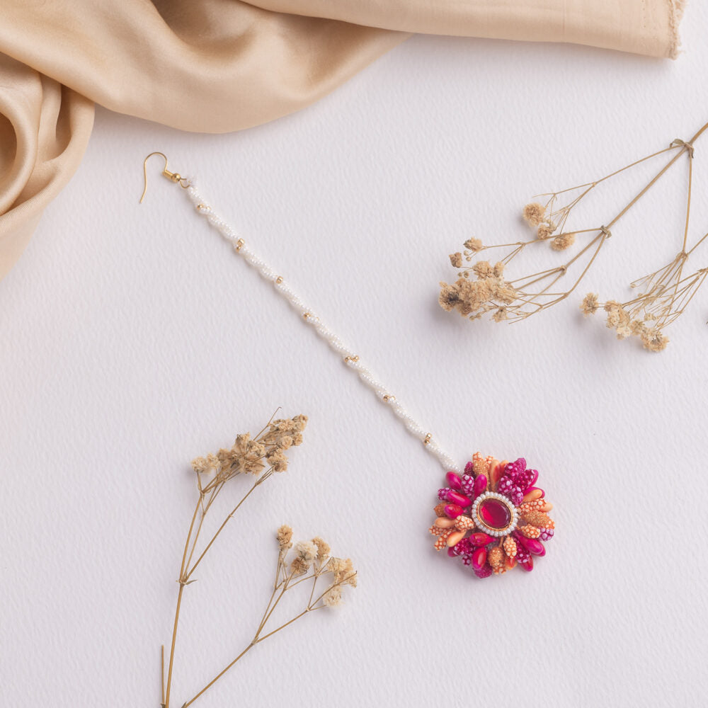 Azal floral jewellery set tikka