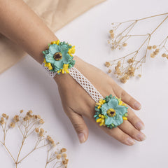 Khwab floral jewellery set hathphool