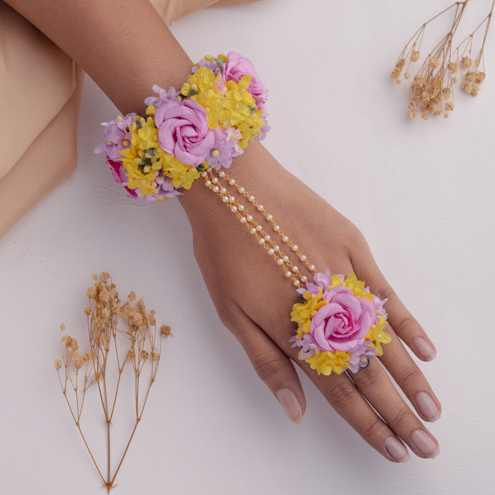 Amal floral jewellery set hathphool