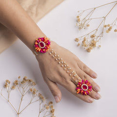 Liba floral jewellery set hathphool