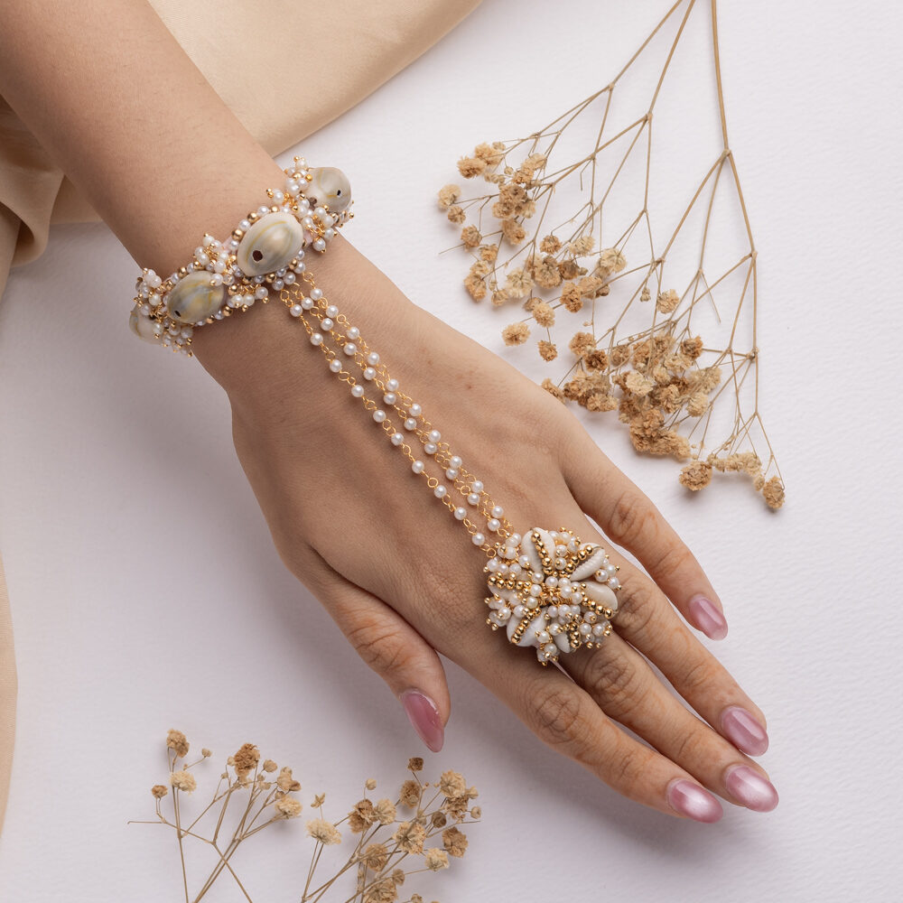 Riwayat floral jewellery set hathphool