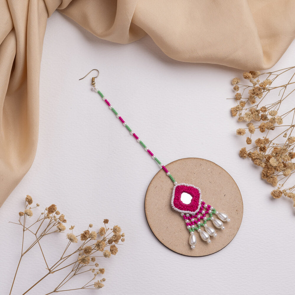 Aaeena floral jewellery set tikka