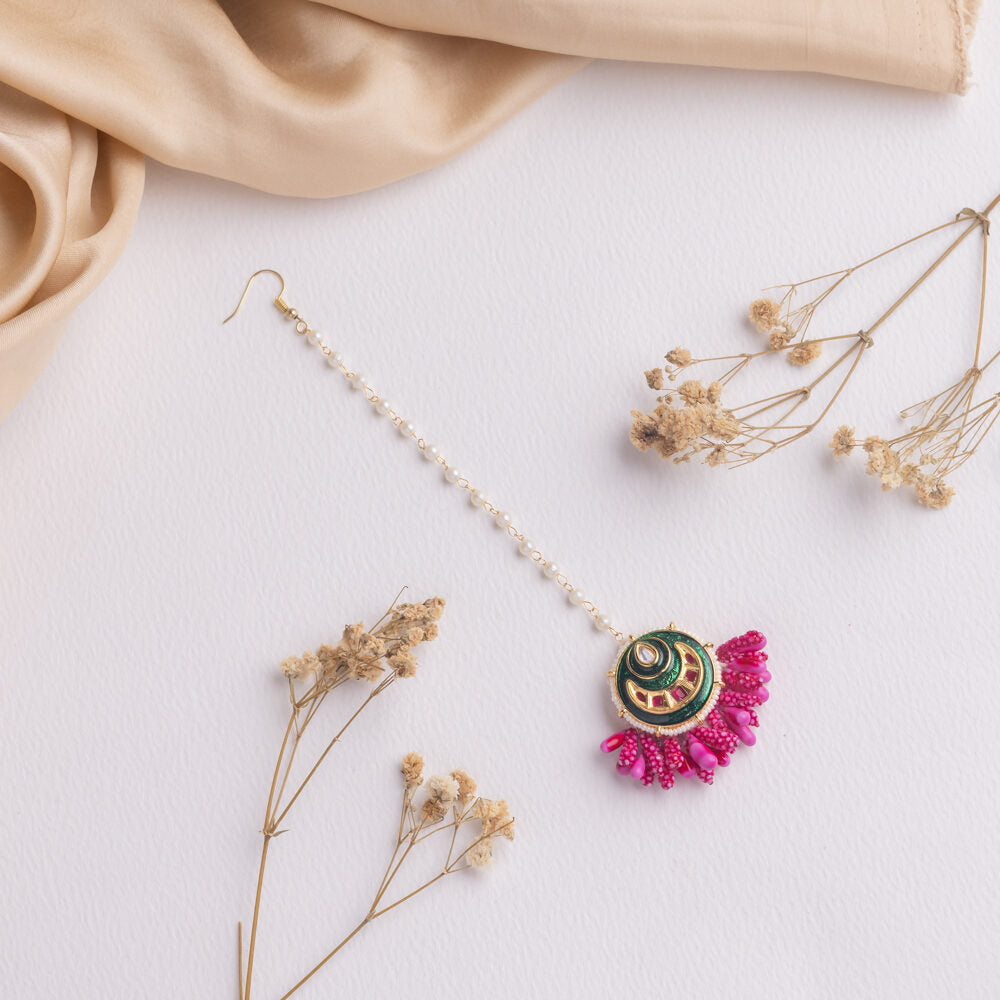 Sawab floral jewellery set tikka