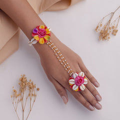 Eshal floral jewellery set hathphool