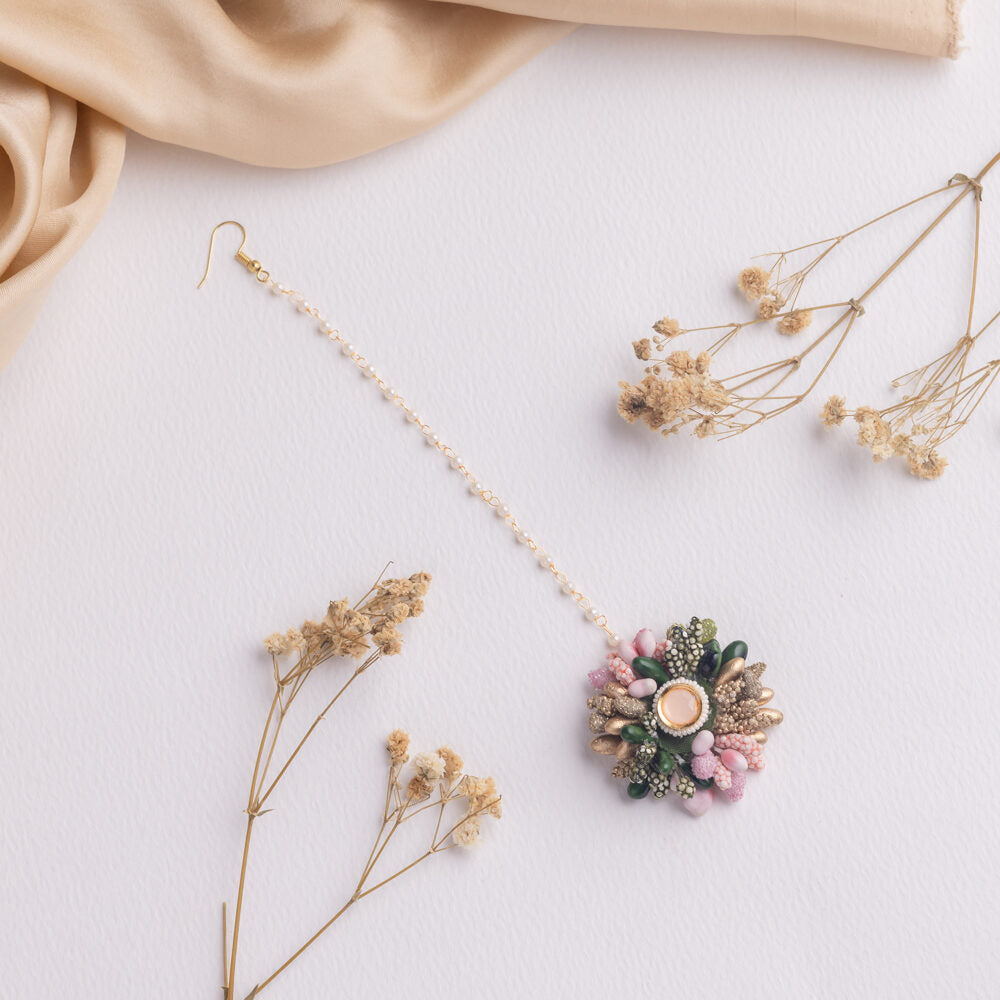 Dilkash floral jewellery set tikka