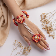 Aks floral jewellery set hathphool
