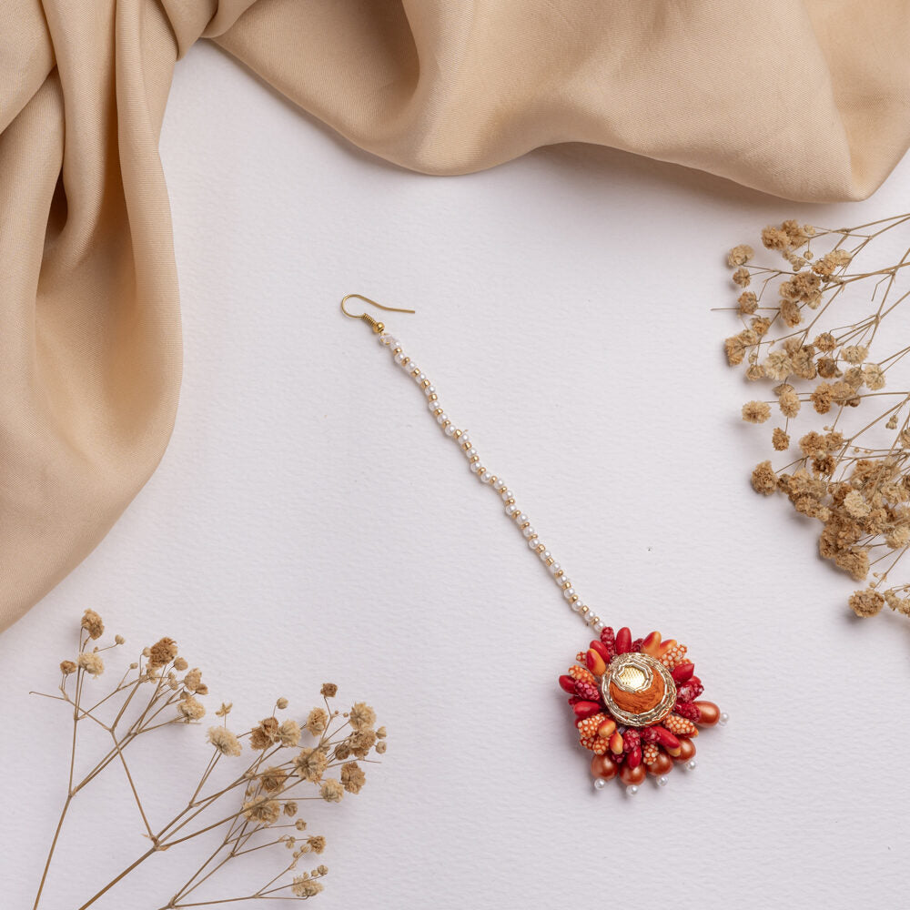 Aks floral jewellery set tikka