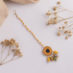 Gauhar floral jewellery set tikka