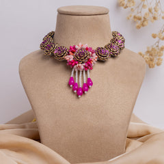 Kusuma floral jewellery set necklace
