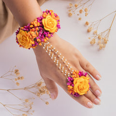Aastha floral jewellery set hathphool