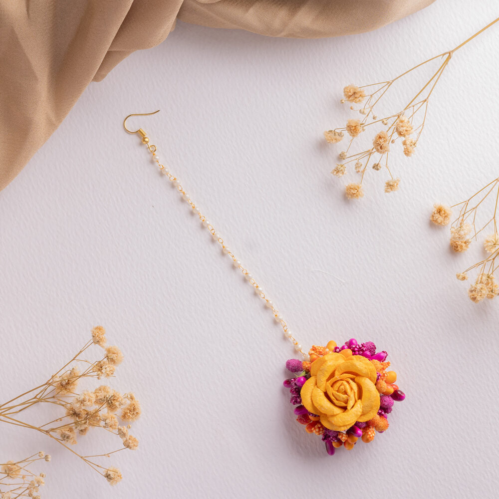 Aastha floral jewellery set tikka