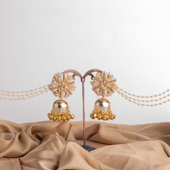 Kaavya floral jewellery set earrings detail