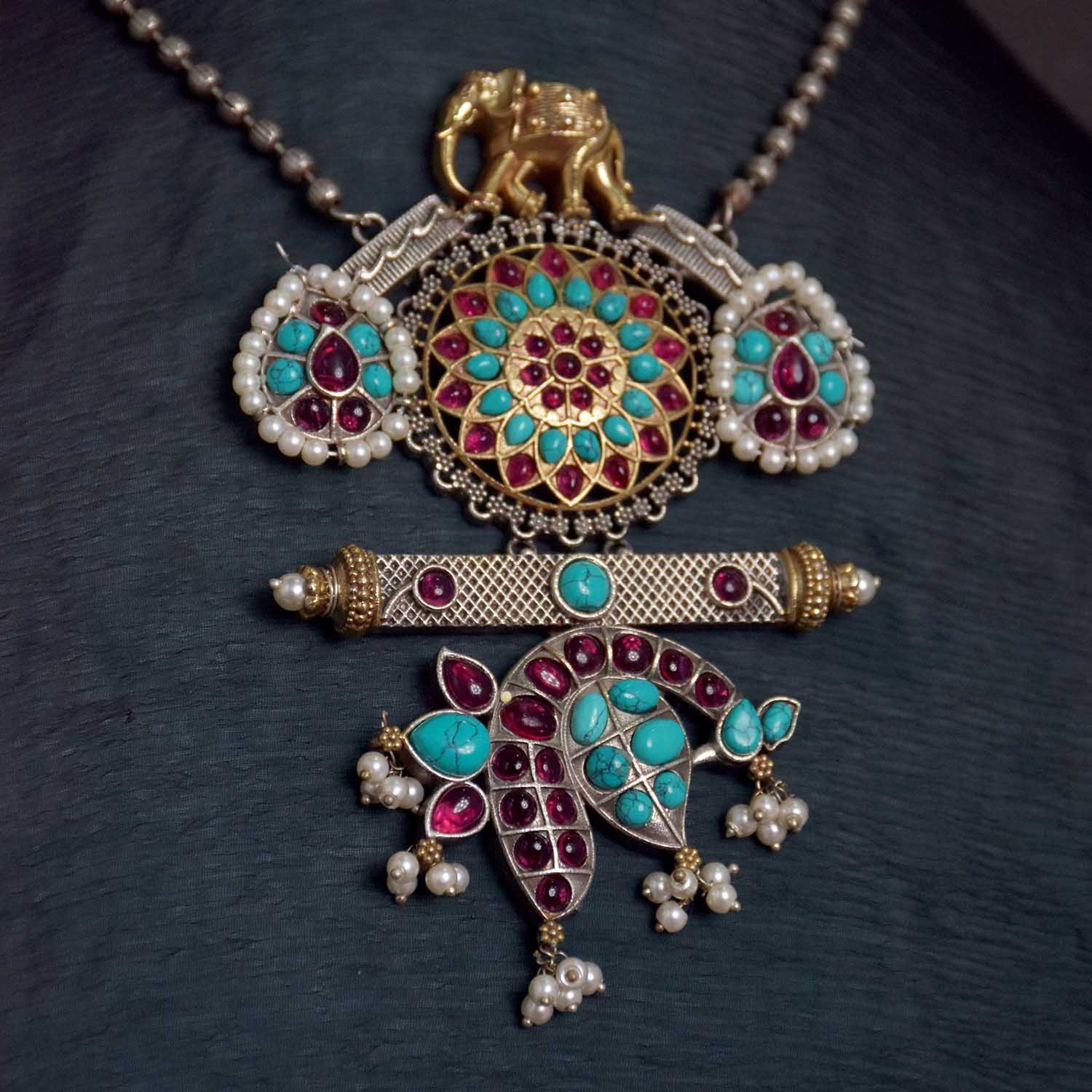 Antique Jewellery Necklace and Earrings - JJCN117