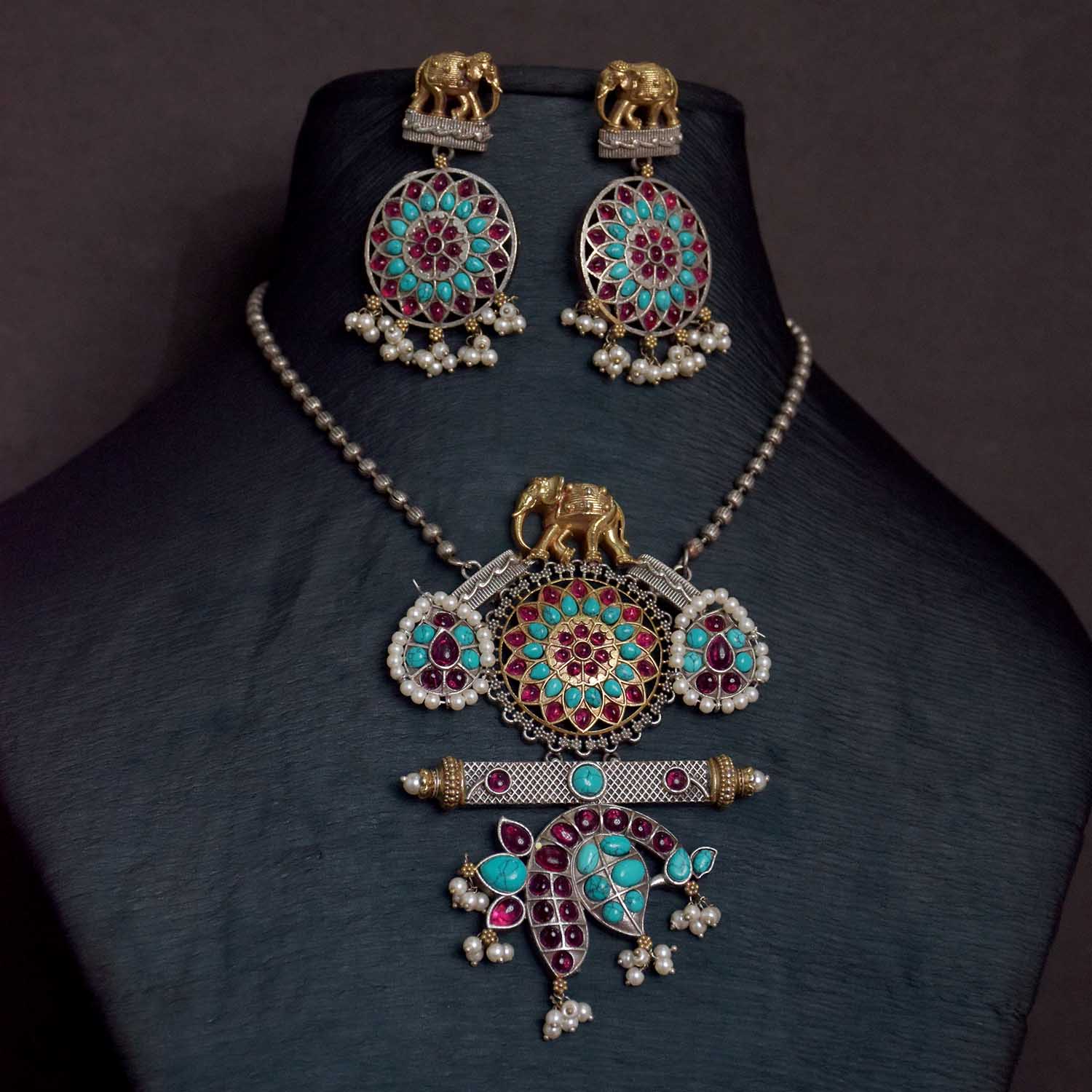Antique Jewellery Necklace and Earrings - JJCN117