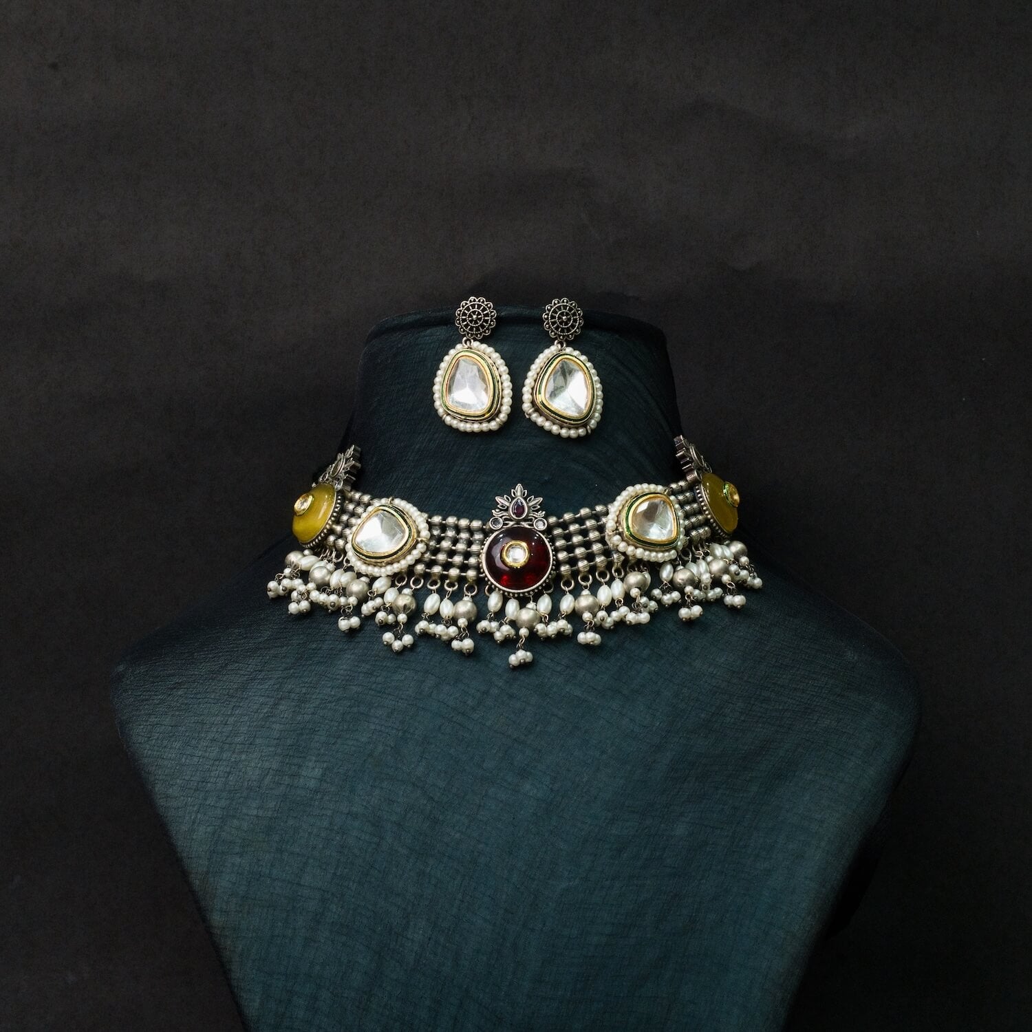Antique Jewellery Necklace and Earrings - JJCN149