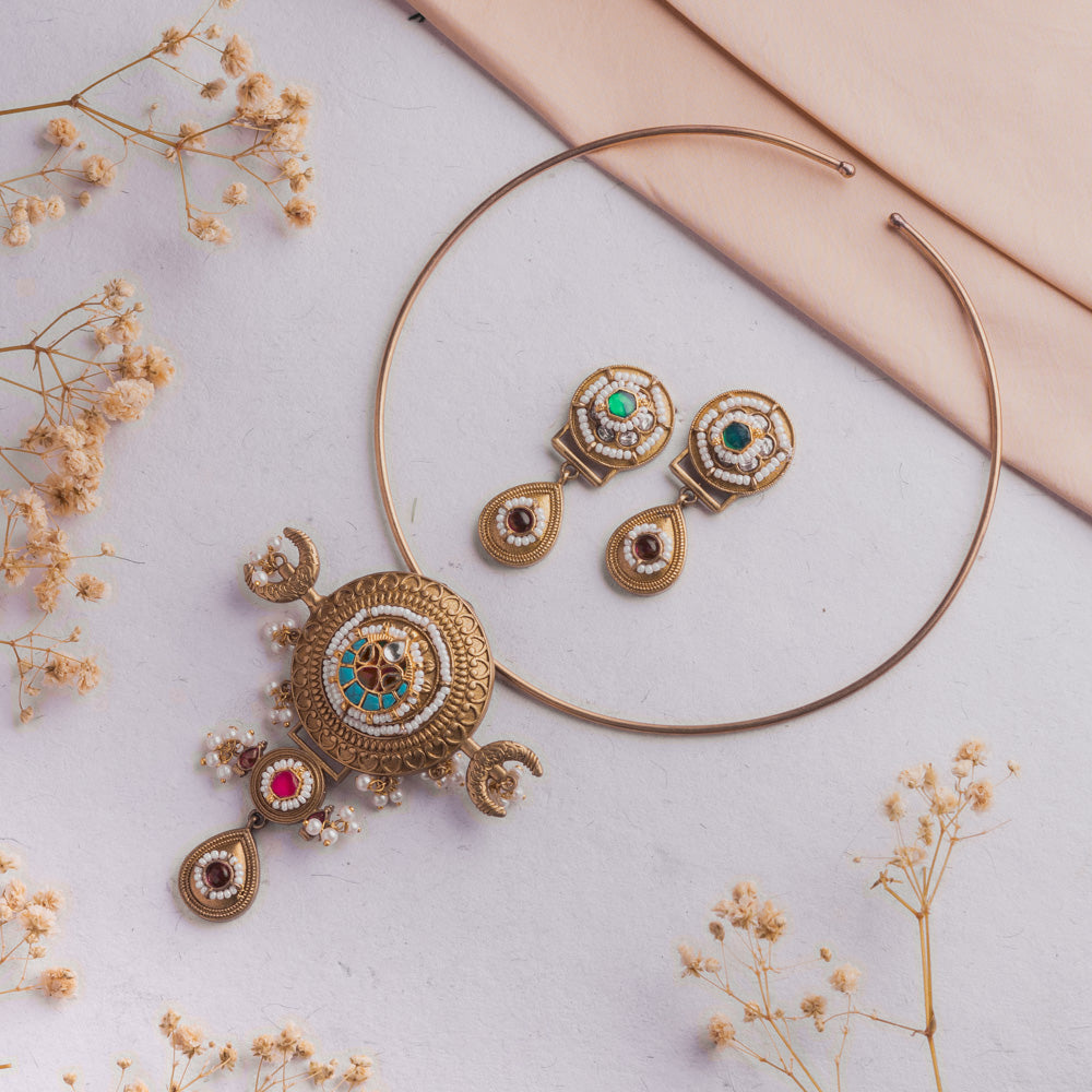Antique Jewellery Necklace and Earrings - JJCN195