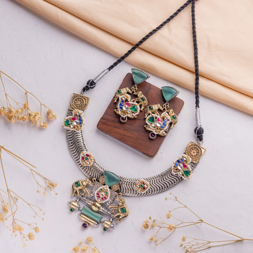 Antique Jewellery Necklace and Earrings - JJCN216