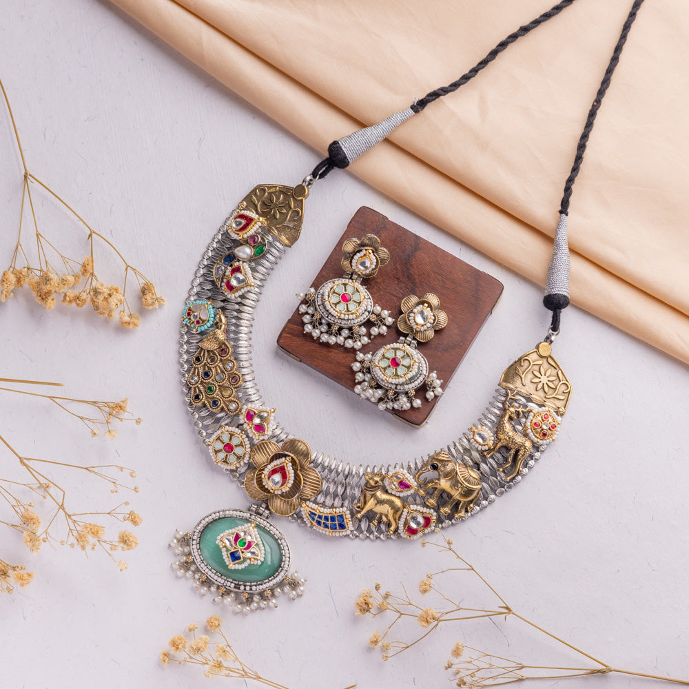 Antique Jewellery Necklace and Earrings - JJCN218
