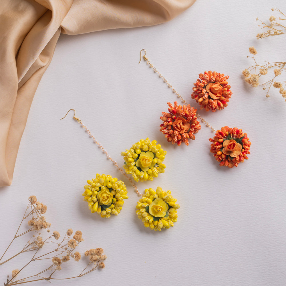 Floral Earrings &amp; Tikka Set - FFC007