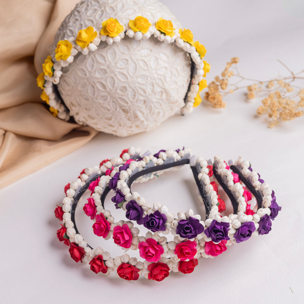 Mogra &amp; Rose Floral Headband - FFC008