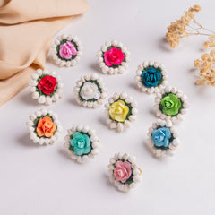 Mogra &amp; Rose Floral Ring - FFC010