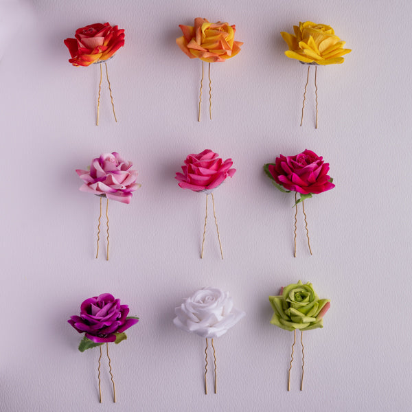 Fabric Rose U-Pin - FFC017