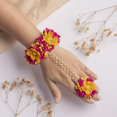 Gulfam floral jewellery set hathphool