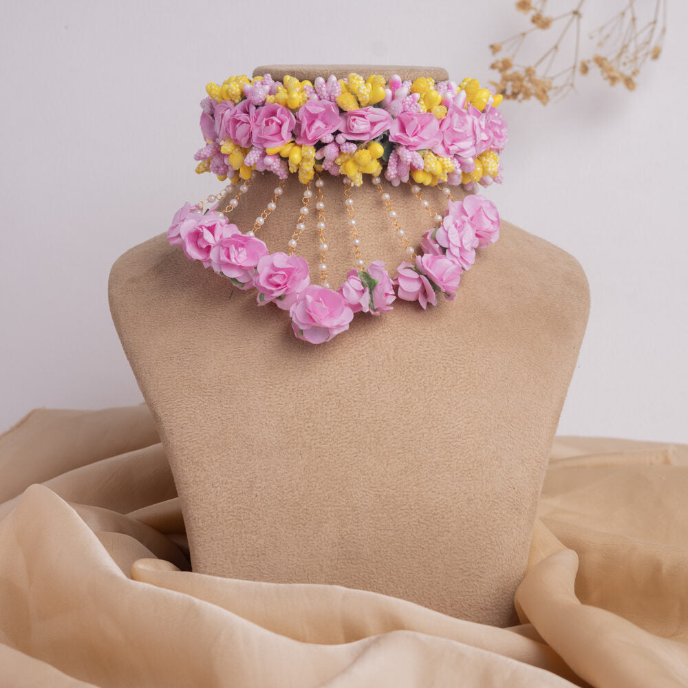 Gulaabo floral jewellery set necklace