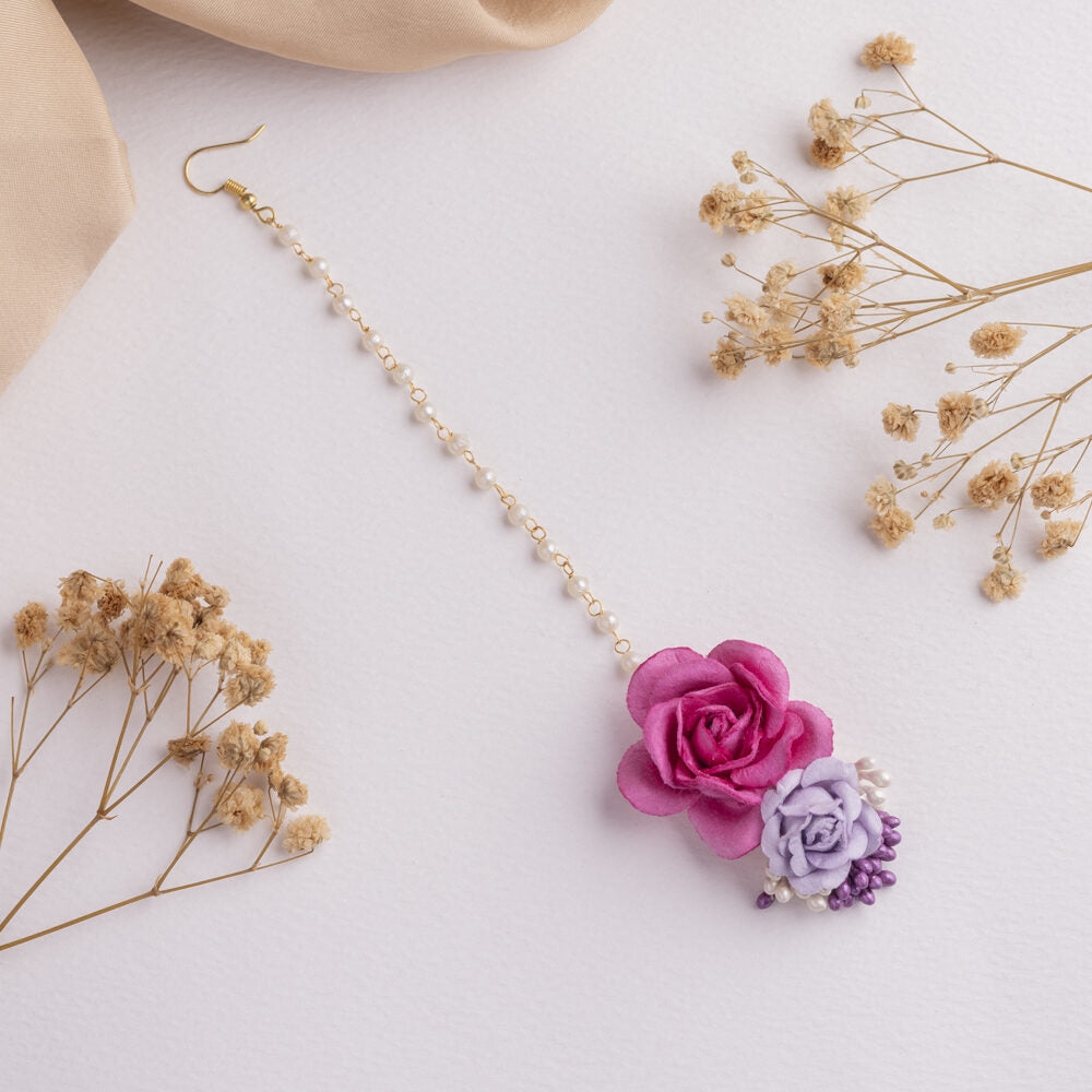 Gulaab floral jewellery set tikka