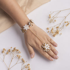 Lihaaz floral jewellery set hathphool