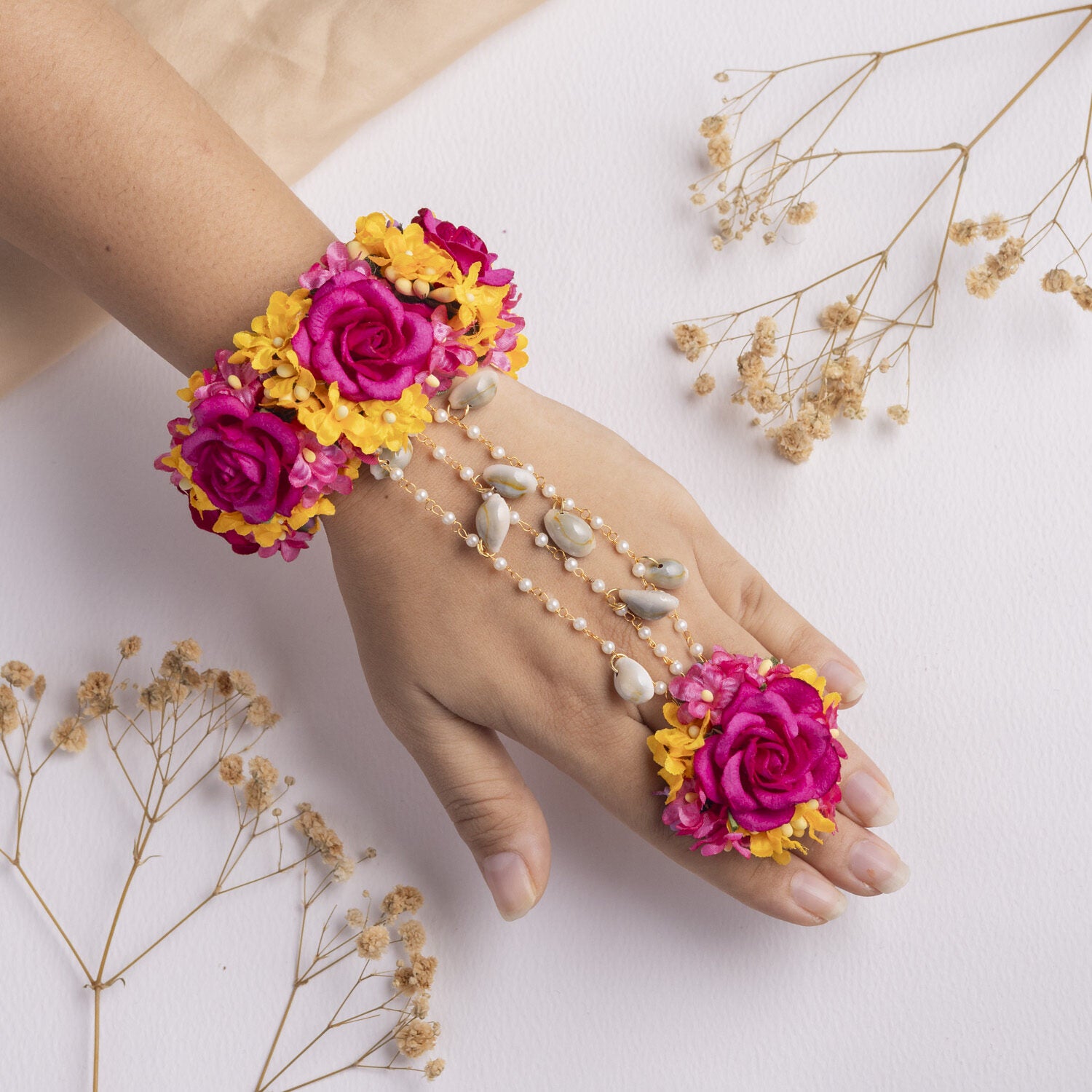 Fajr floral jewellery set hathphool