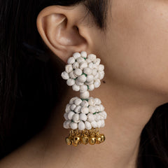 Safed floral jewellery set earrings