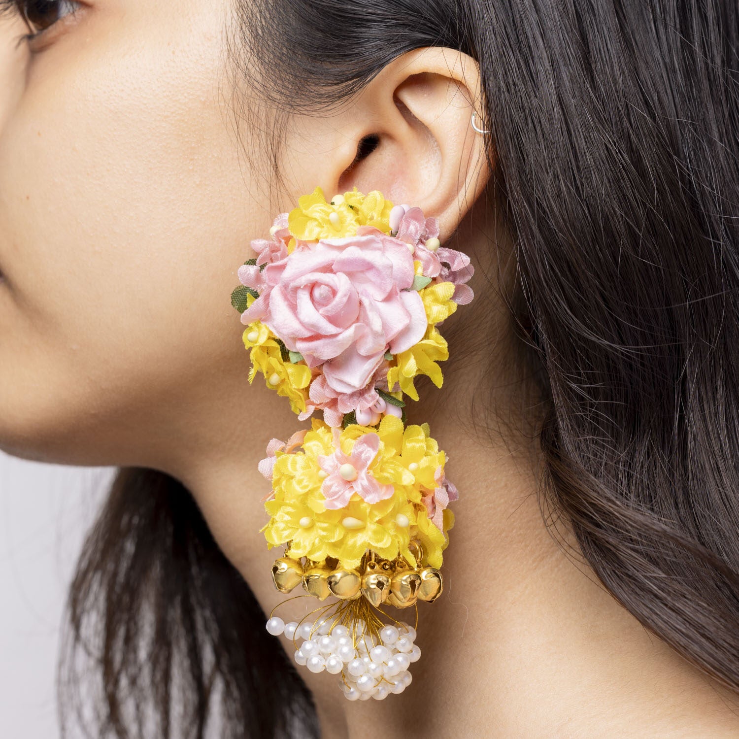 Parwaaz floral jewellery set earrings