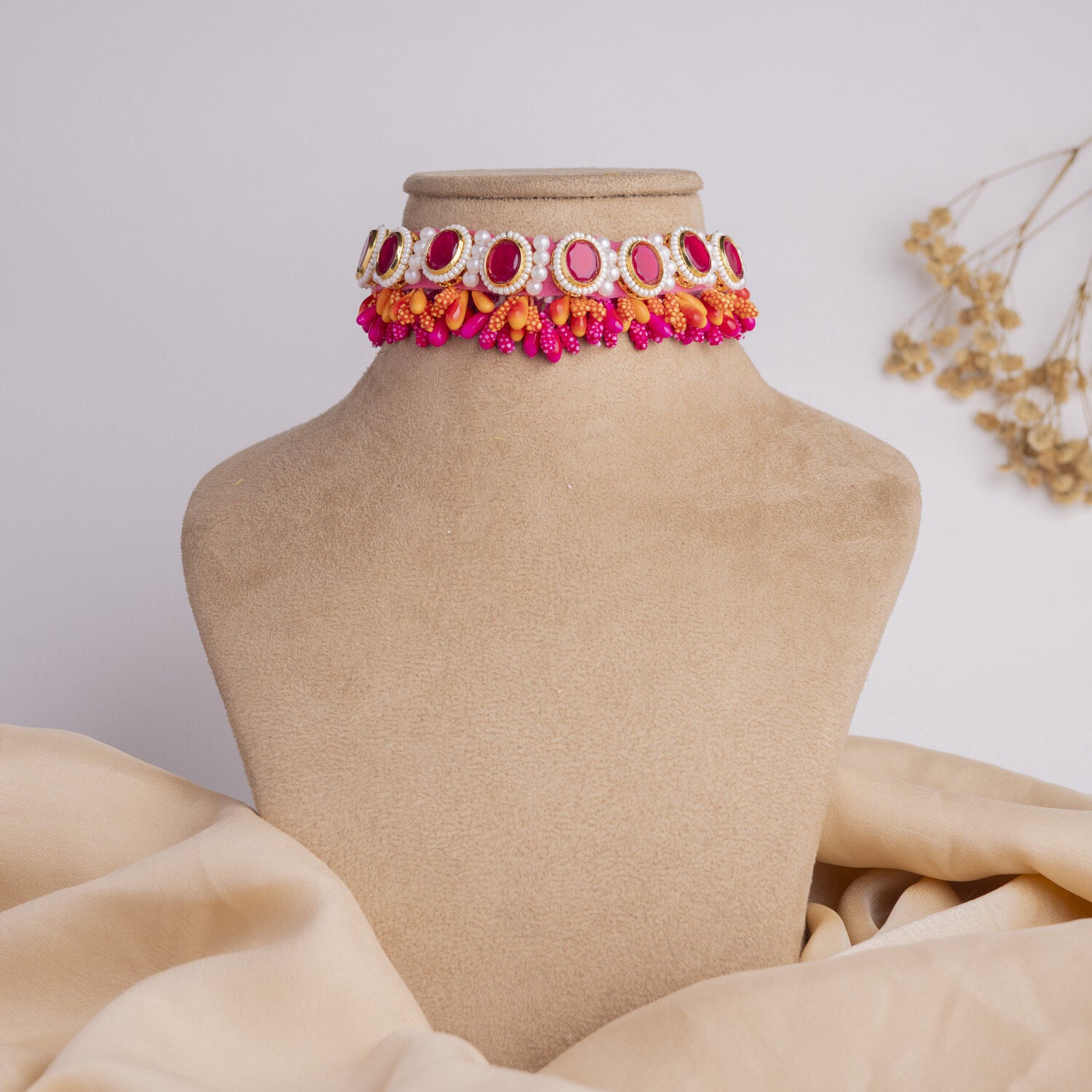 Liba floral jewellery set necklace