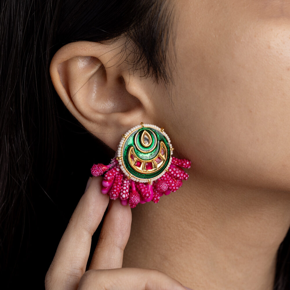 Sawab floral jewellery set earrings