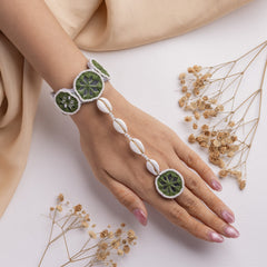 Aaeena floral jewellery set hathphool