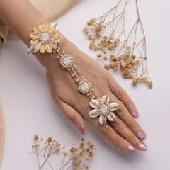 Nazakat floral jewellery set hathphool