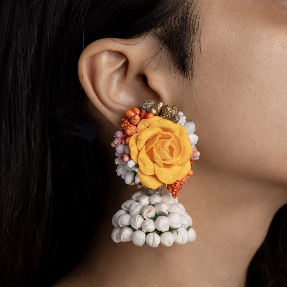 Firdous floral jewellery set earrings