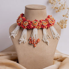 Aks floral jewellery set necklace