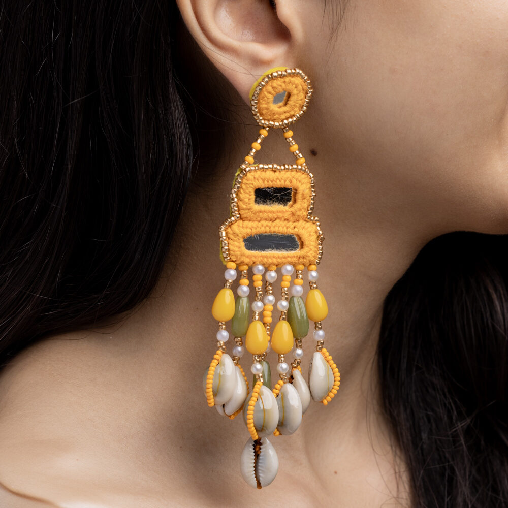 Gauhar floral jewellery set earrings