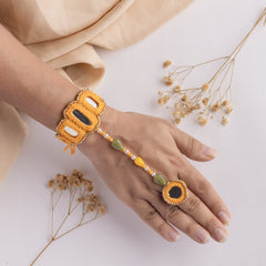 Gauhar floral jewellery set hathphool